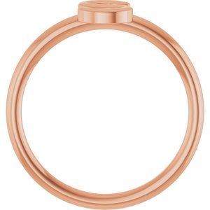 14K Rose Gold Initial S Ring