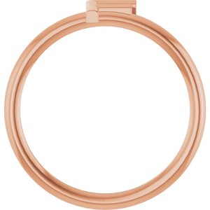 14K Rose Gold Initial F Ring