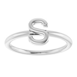 Sterling Silver Initial S Ring
