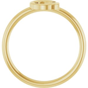 14K Yellow Gold Initial G Ring