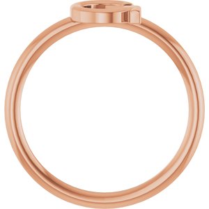 14K Rose Gold Initial G Ring