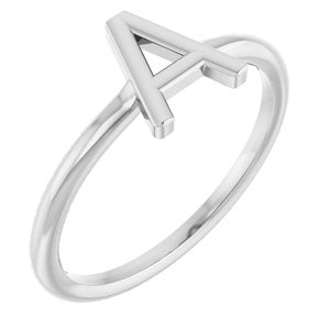 Sterling Silver Initial A Ring