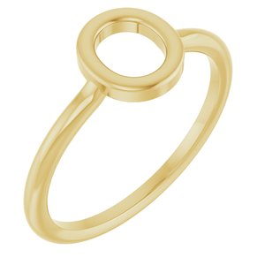 14K Yellow Gold Initial O Ring