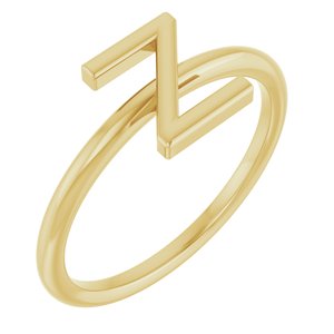 14K Yellow Gold Initial Z Ring