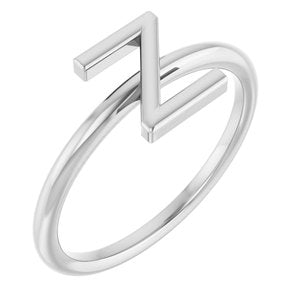 Sterling Silver Initial Z Ring