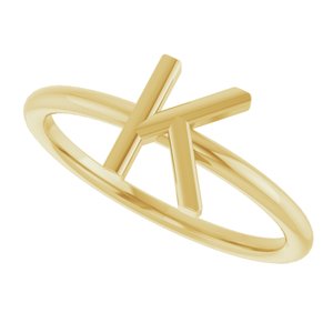 14K Yellow Gold Initial K Ring