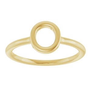 14K Yellow Gold Initial O Ring