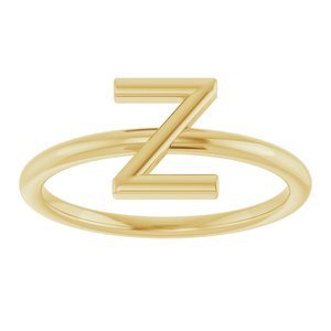 14K Yellow Gold Initial Z Ring