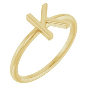 14K Yellow Gold Initial K Ring