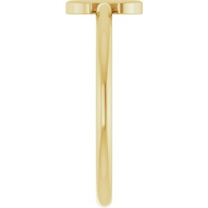 14K Yellow Gold Initial C Ring