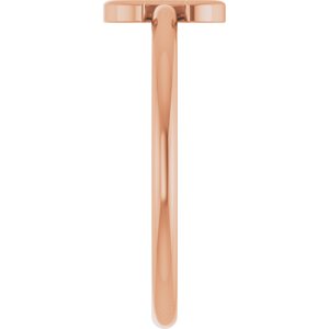 14K Rose Gold Initial C Ring