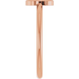 14K Rose Gold Initial S Ring