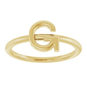 14K Yellow Gold Initial G Ring