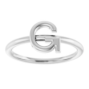 Platinum Initial G Ring