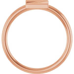 14K Rose Gold Initial Z Ring