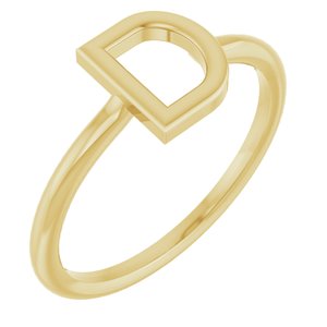 14K Yellow Gold Initial D Ring