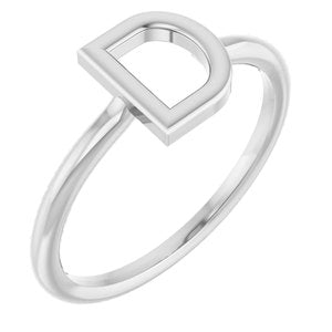 Sterling Silver Initial D Ring