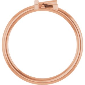 14K Rose Gold Initial K Ring