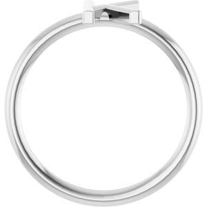 14K White Gold Initial K Ring