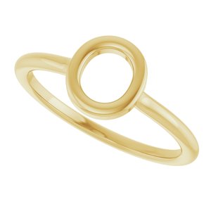 14K Yellow Gold Initial O Ring