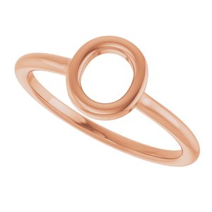 14K Rose Gold Initial O Ring