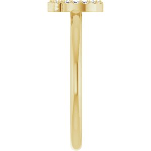 14K Yellow Gold .08 CTW Natural Diamond Initial Q Ring