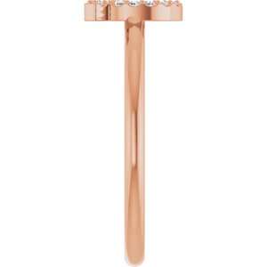 14K Rose Gold .08 CTW Natural Diamond Initial Q Ring