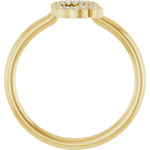 14K Yellow Gold .08 CTW Natural Diamond Initial Q Ring