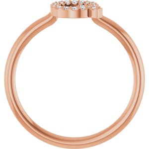14K Rose Gold .08 CTW Natural Diamond Initial Q Ring