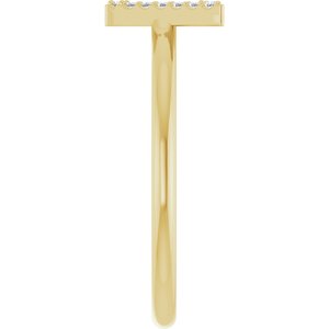 14K Yellow Gold .06 CTW Natural Diamond Initial W Ring