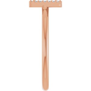14K Rose Gold .06 CTW Natural Diamond Initial W Ring