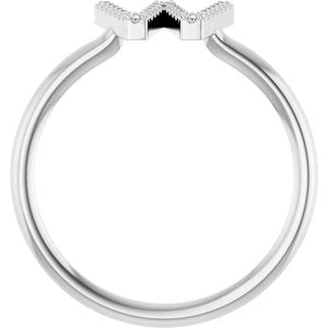 Sterling Silver .06 CTW Natural Diamond Initial W Ring