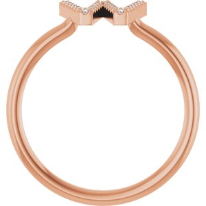 14K Rose Gold .06 CTW Natural Diamond Initial W Ring