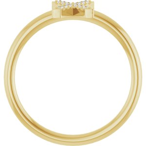 14K Yellow Gold .05 CTW Natural Diamond Initial X Ring