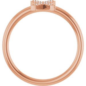 14K Rose Gold .05 CTW Natural Diamond Initial X Ring