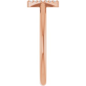 14K Rose Gold .05 CTW Natural Diamond Initial X Ring