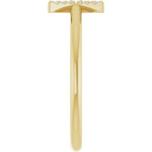 14K Yellow Gold .05 CTW Natural Diamond Initial X Ring
