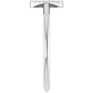 14K White Gold .05 CTW Natural Diamond Initial X Ring