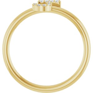 14K Yellow Gold .05 CTW Natural Diamond Initial J Ring