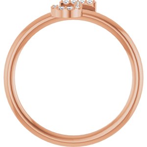 14K Rose Gold .05 CTW Natural Diamond Initial J Ring