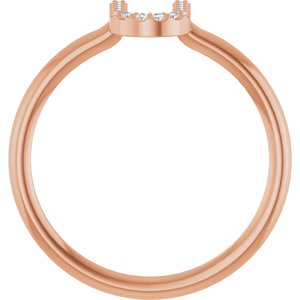 14K Rose Gold .05 CTW Natural Diamond Initial U Ring