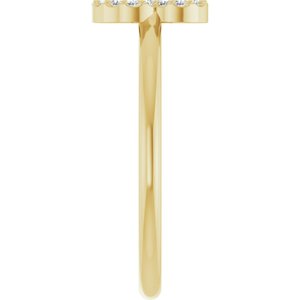 14K Yellow Gold .08 CTW Natural Diamond Initial B Ring