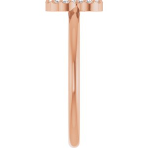 14K Rose Gold .08 CTW Natural Diamond Initial B Ring
