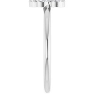 14K White Gold .08 CTW Natural Diamond Initial B Ring