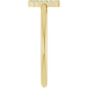 14K Yellow Gold .05 CTW Natural Diamond Initial J Ring