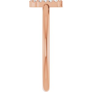 14K Rose Gold .05 CTW Natural Diamond Initial J Ring