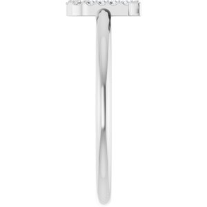 14K White Gold .05 CTW Natural Diamond Initial J Ring