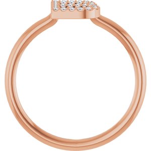 14K Rose Gold .08 CTW Natural Diamond Initial B Ring