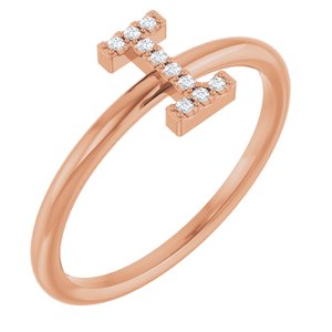 14K Rose Gold .04 CTW Natural Diamond Initial I Ring