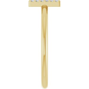 14K Yellow Gold .05 CTW Natural Diamond Initial H Ring